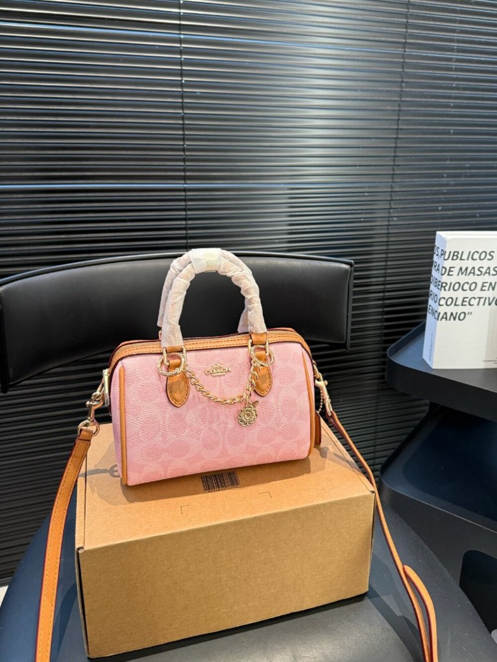 NWT Coach Mini Rowan Crossbody Bag In Signature Canvas Pink Powder CEK79 - Picture 2 of 9